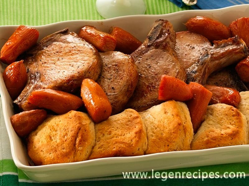 Dakota Maple-Glazed Pork Chops with Roasted Root Vegetables