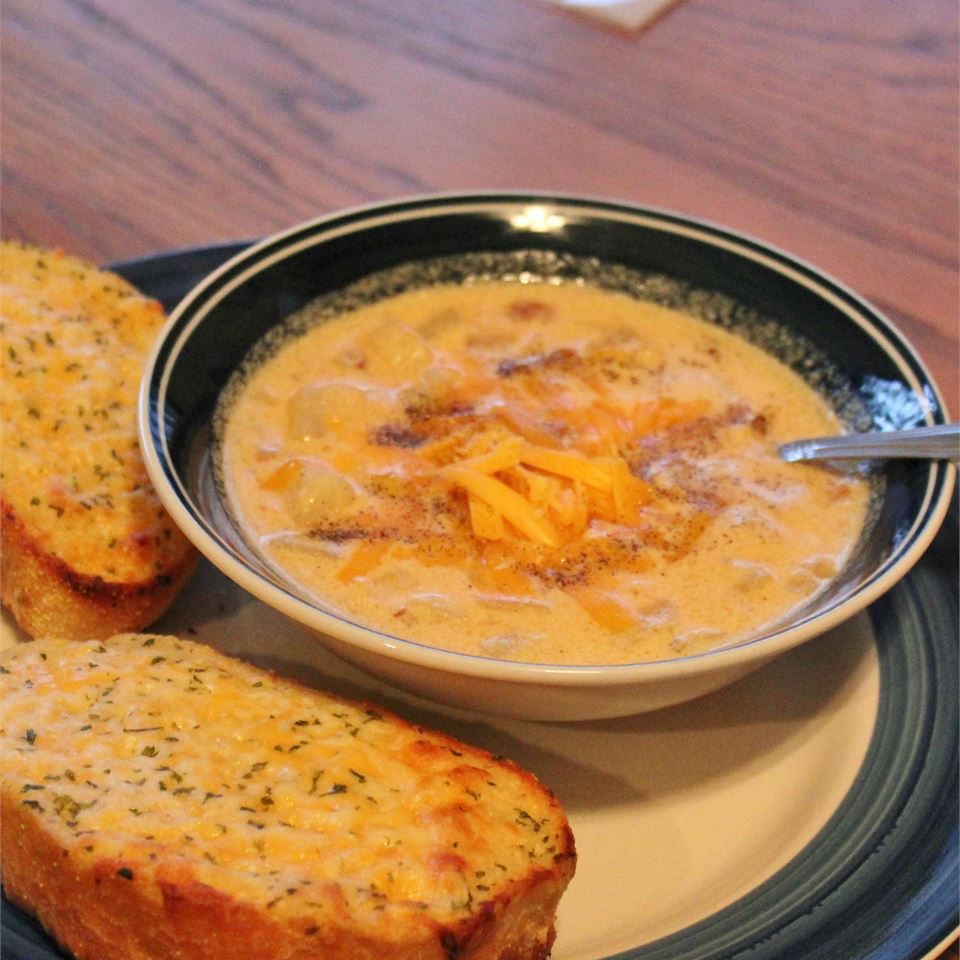 Benson-Style Potato Soup with Cheddar Crust