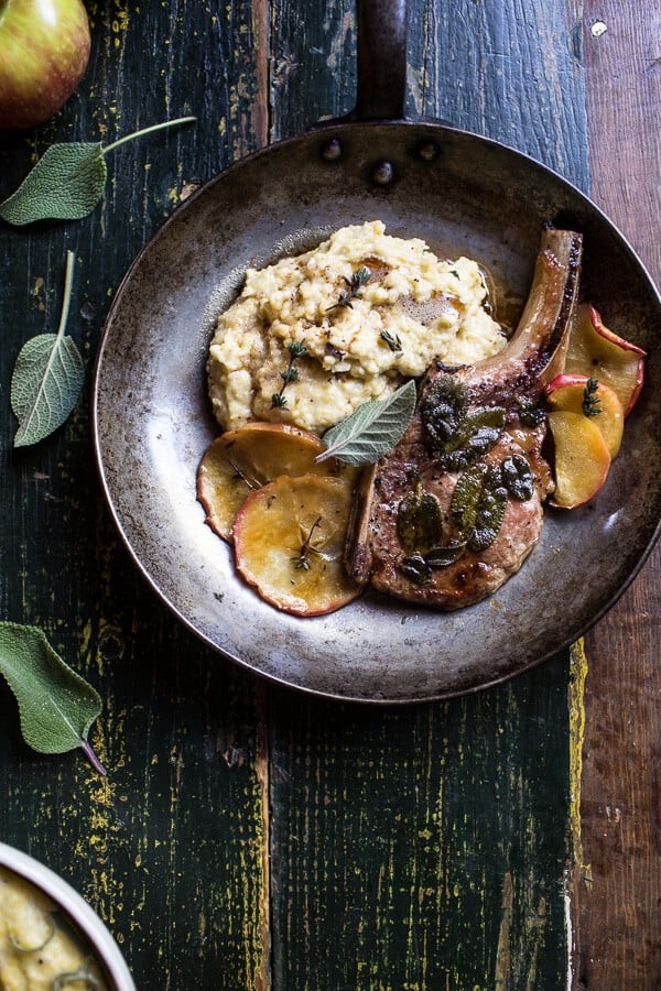 Sage-Infused Pork Chops with Apple Compote