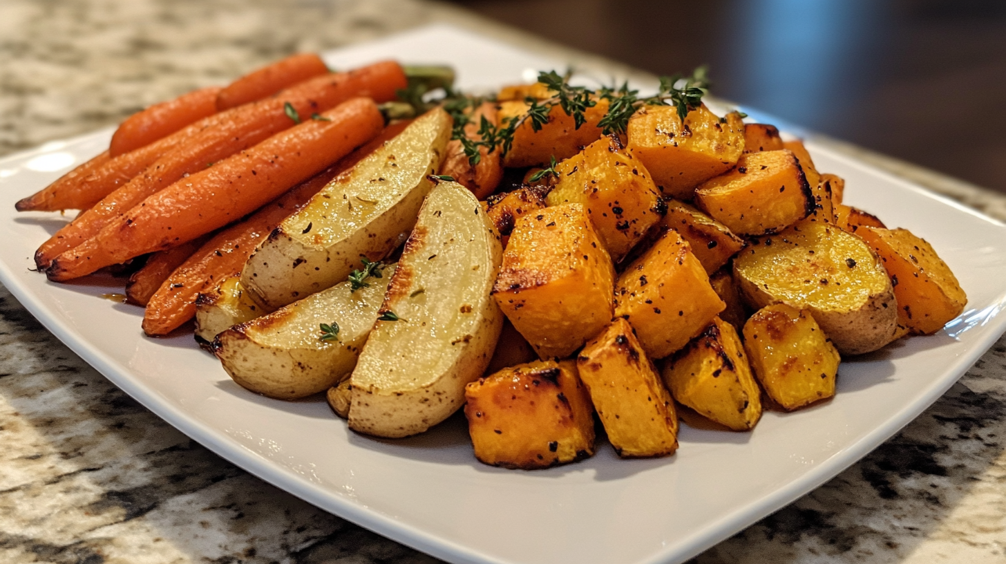 Maple-Dijon Glazed Chicken with Roasted Root Vegetables