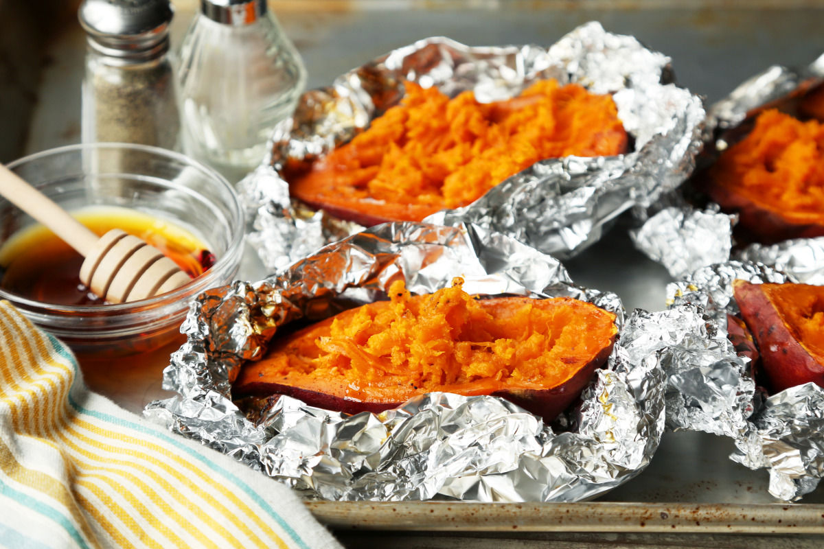 Grilled Pineapple-Sweet Potato with Coconut Glaze