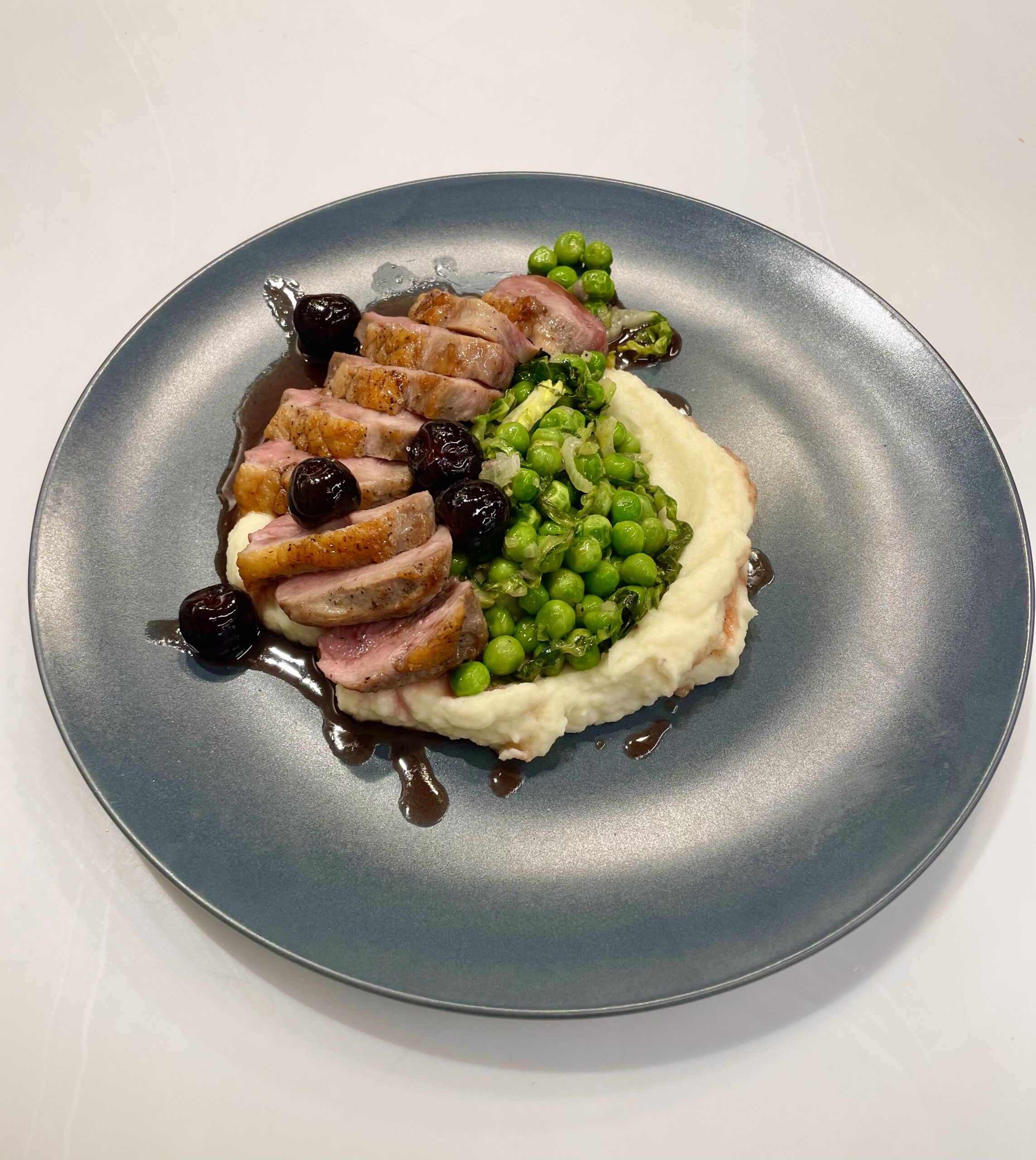 Pan-Seared Duck Breast with Cherry Compote and Balsamic Glaze