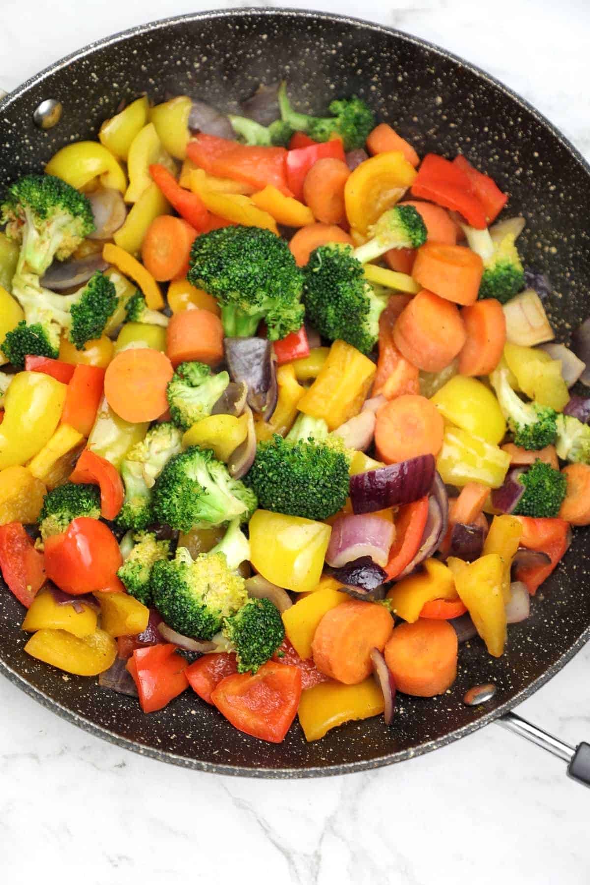 Pan-Fried Mixed Vegetables with Balsamic Glaze