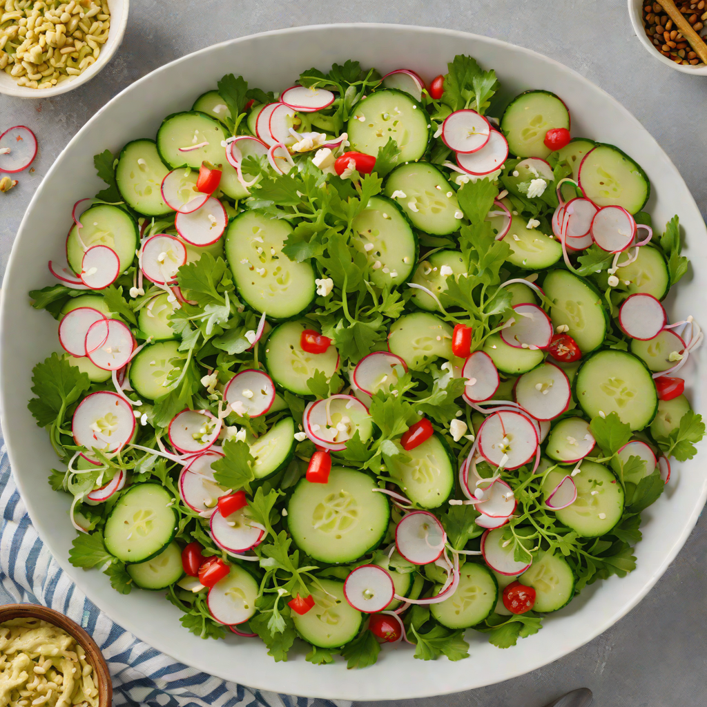 Cucumber-Radish Salad with Lime-Tahini Dressing