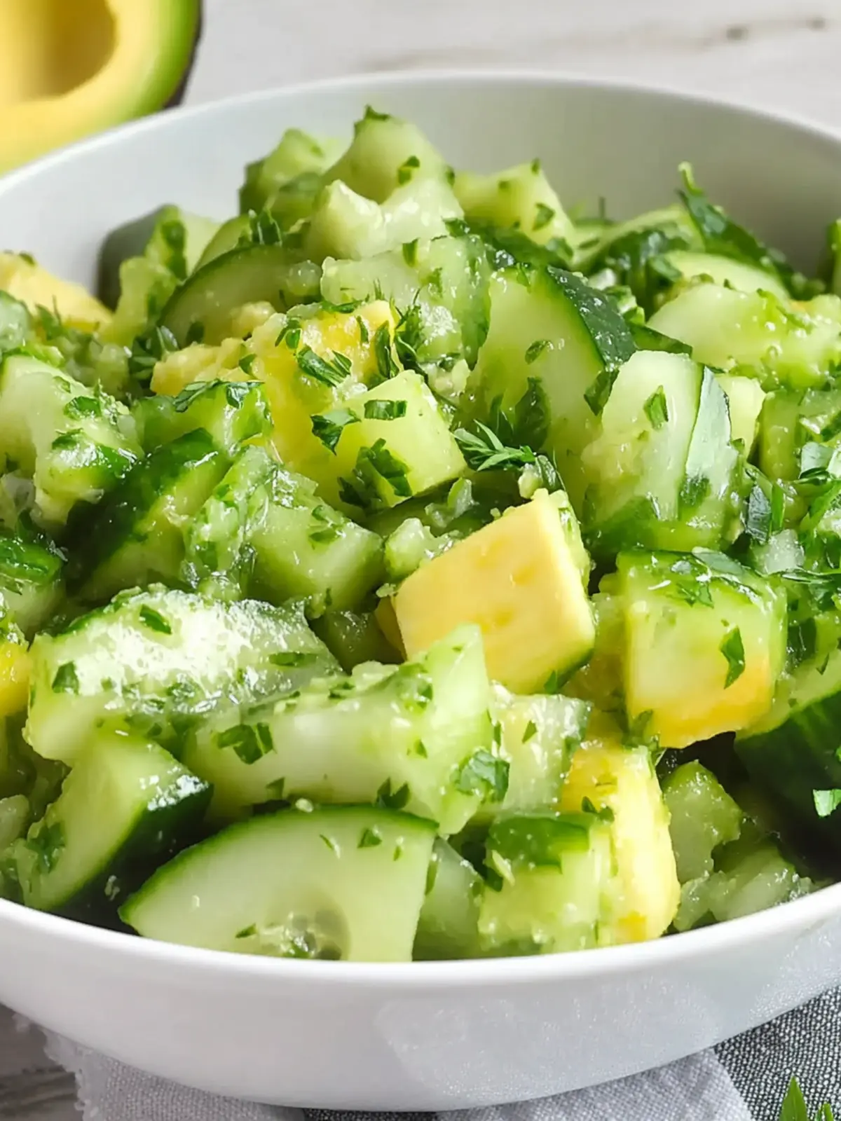Cucumber-Avocado Salad with Tahini Dressing
