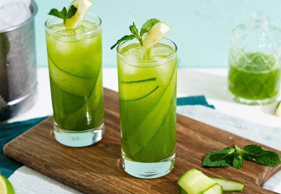 Cucumber-Mint Cooler with Honey Infusion