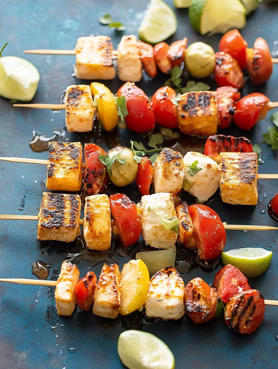 Fresh Fruit Skewers with Honey-Lime Drizzle