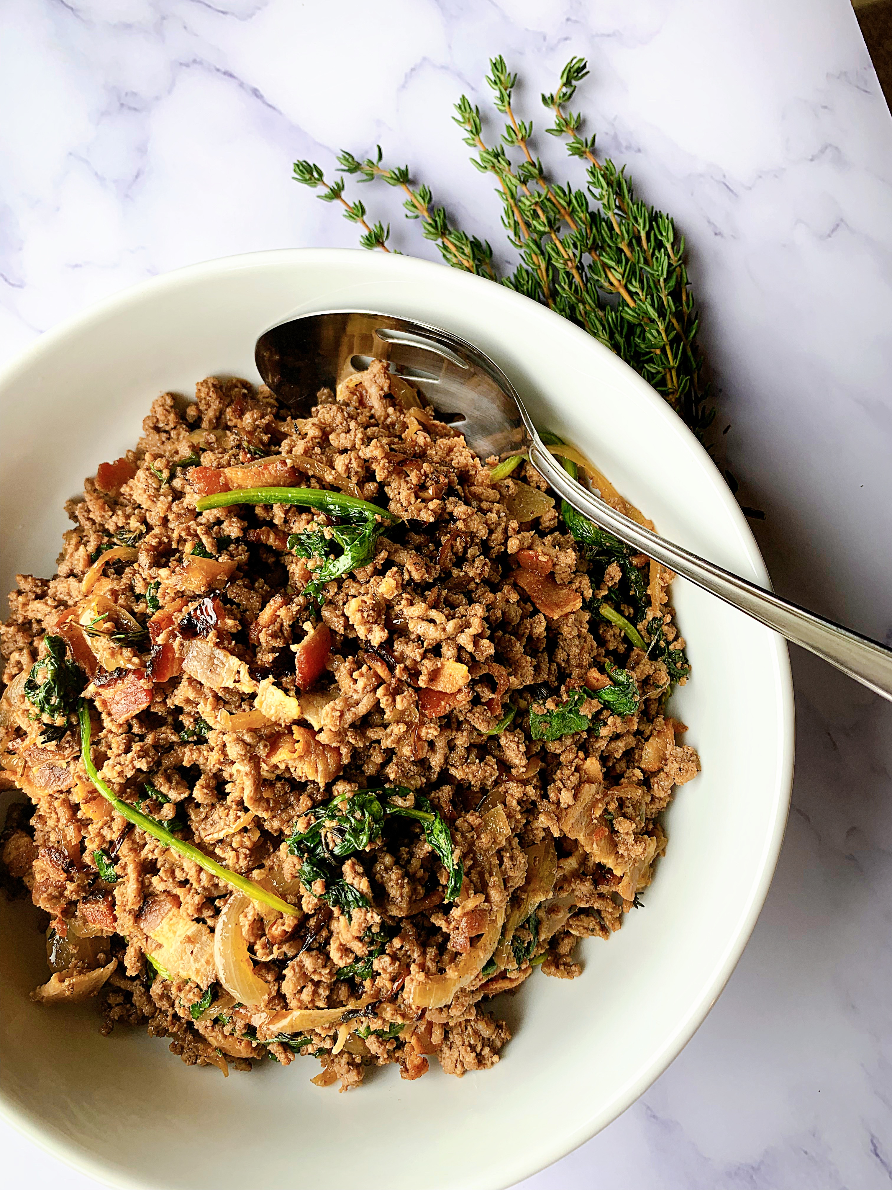 Caramelized Onion and Bacon Meatloaf