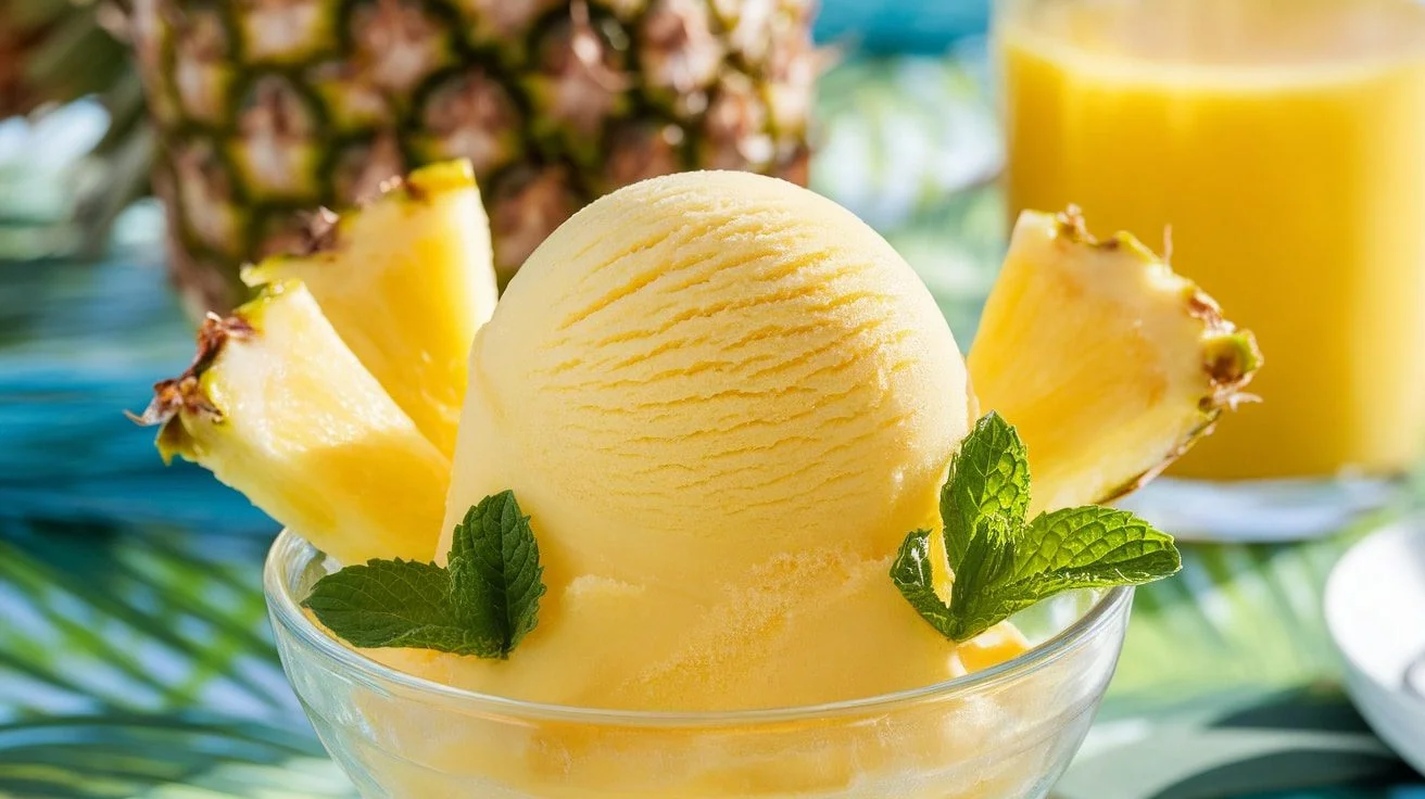 Mint-Infused Pineapple Sorbet