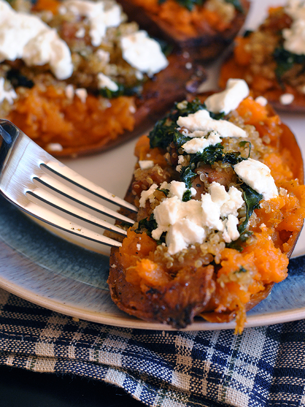 Maple-Bacon Sausage Stuffed Sweet Potatoes