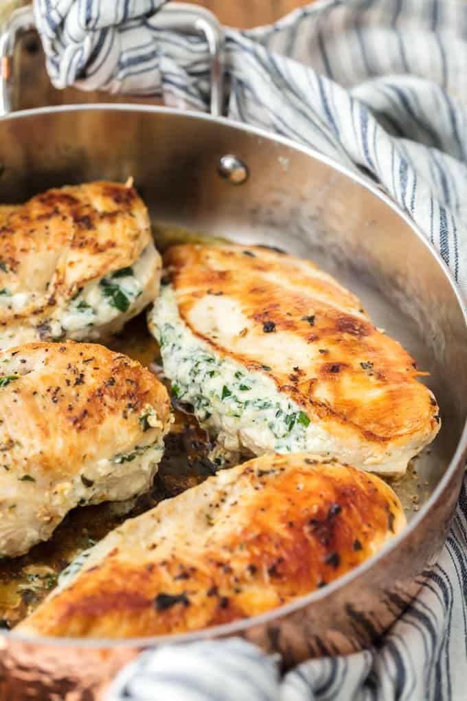 Spinach-Cream Cheese Stuffed Chicken Breasts