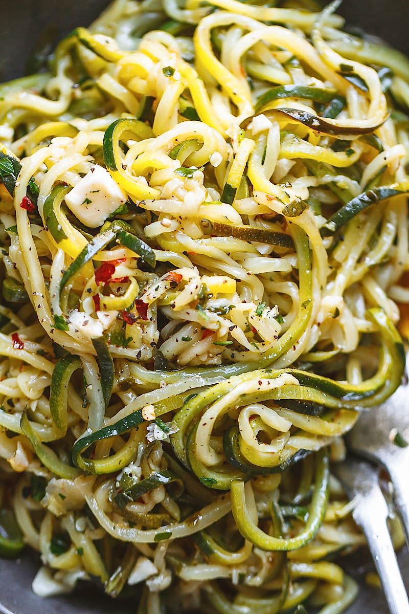 Keto Cheesy Zucchini Noodles with Garlic Butter