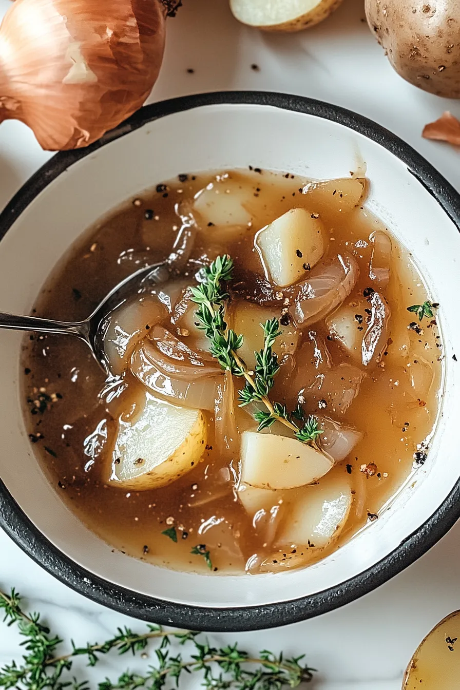 Slow-Caramelized Onion Soup with Thyme