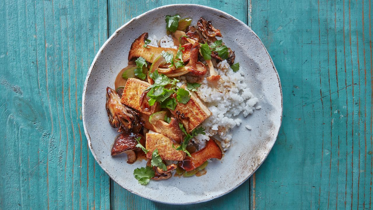 Soy-Glazed Tofu with Rice