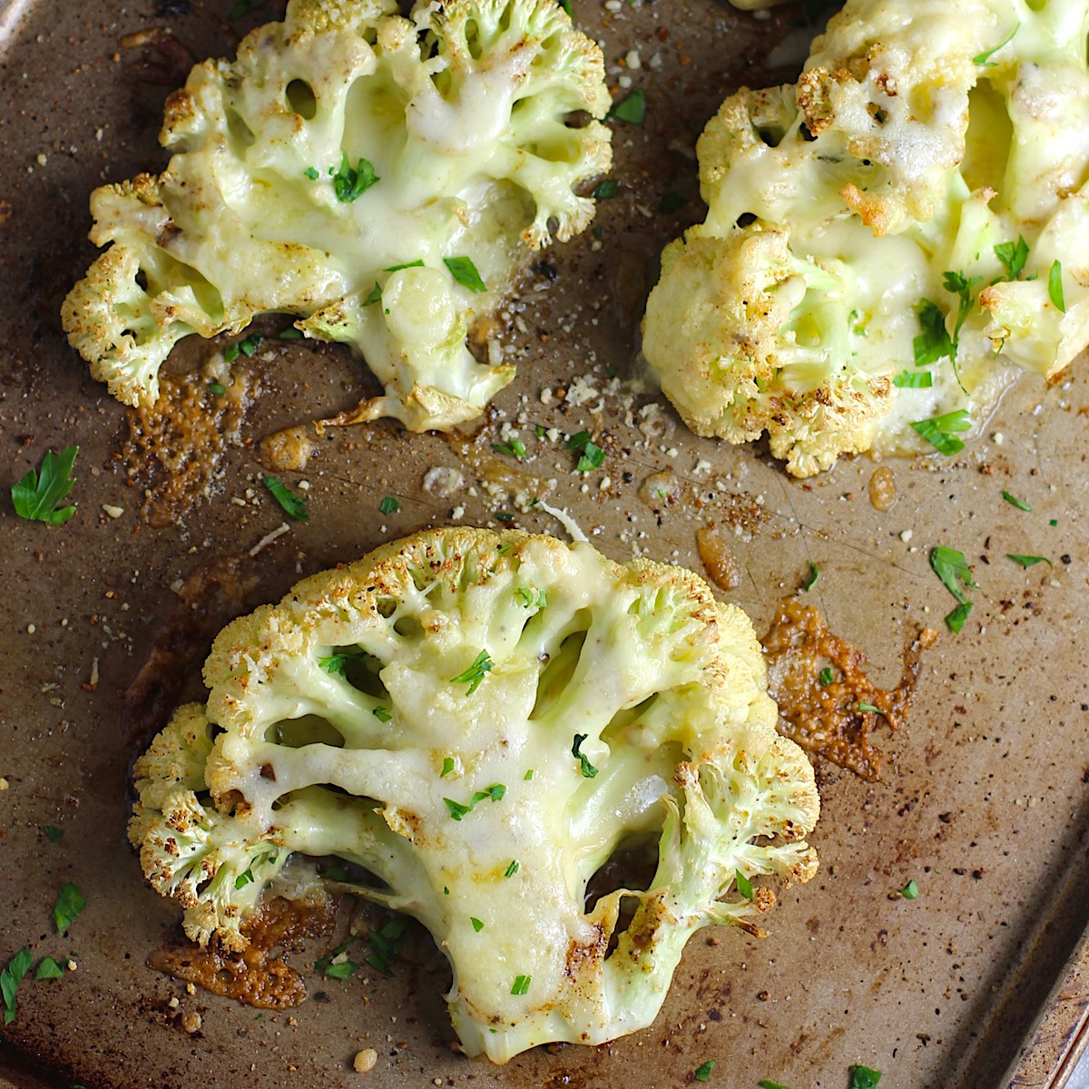 Cheesy Cauliflower 'Steak' with Herb Crust