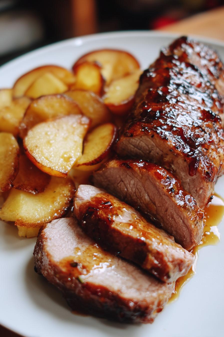 Pan-Seared Pork Tenderloin with Maple-Apple Reduction