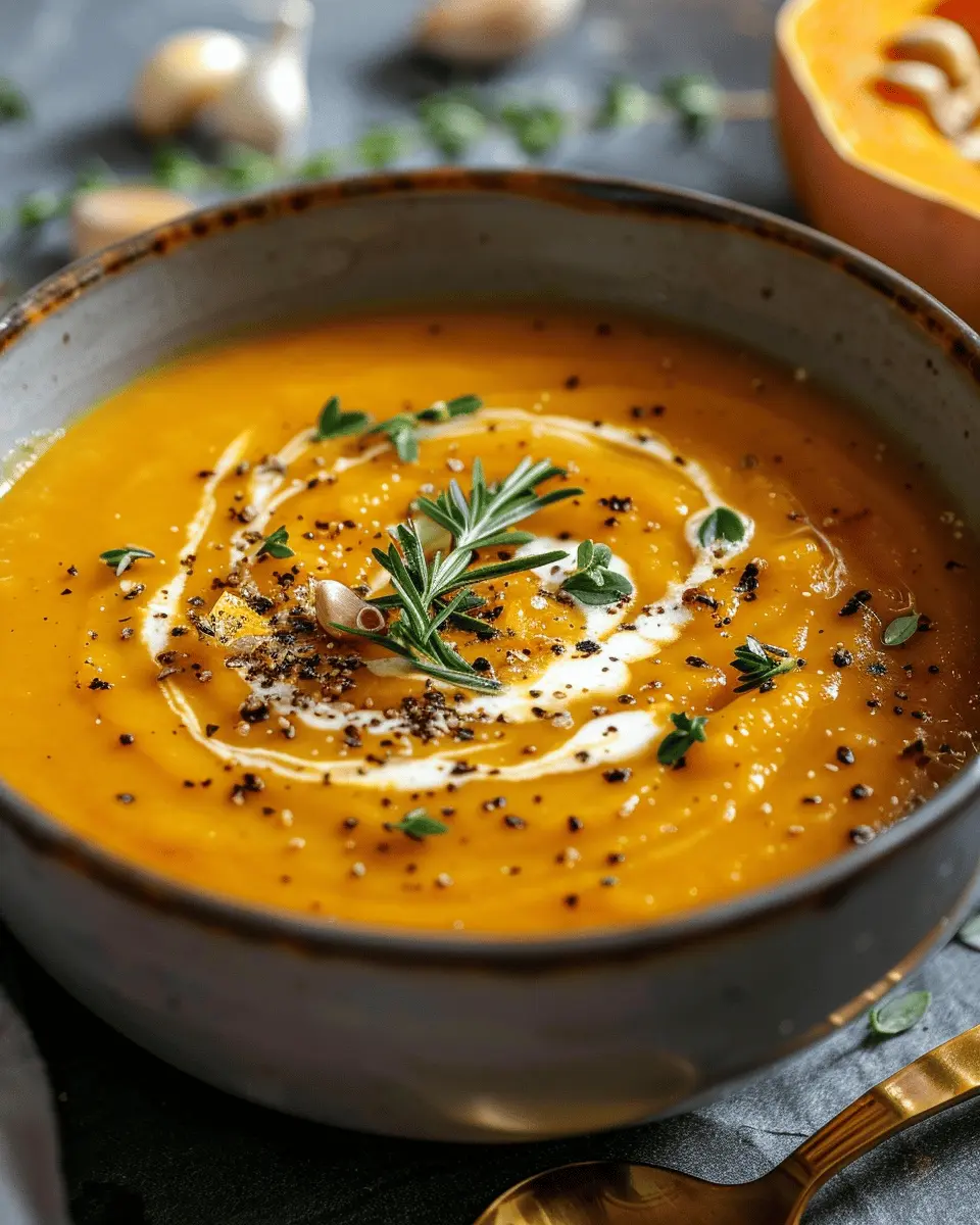Roasted Garlic Butternut Squash Soup