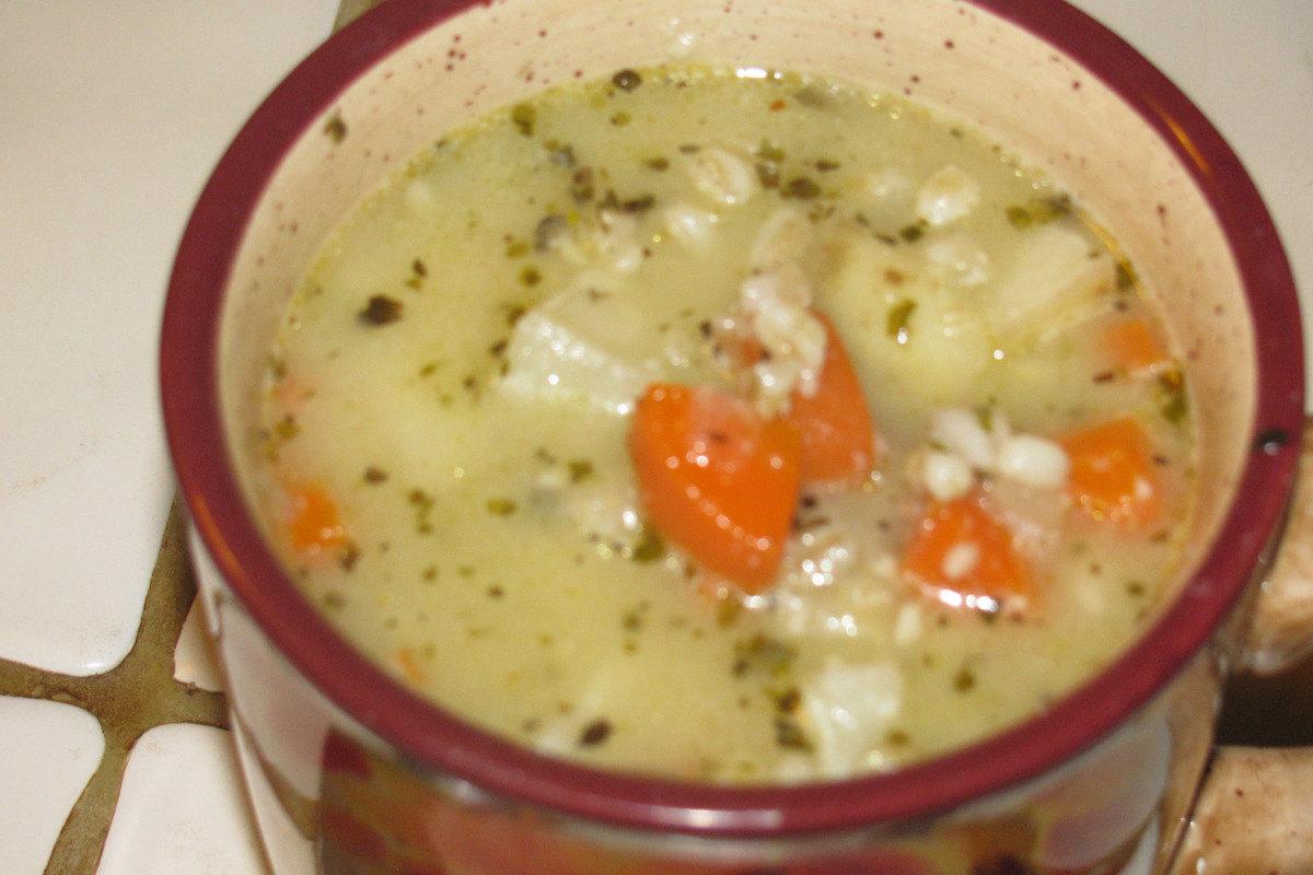 Barley and Potato Stew with Clarified Butter