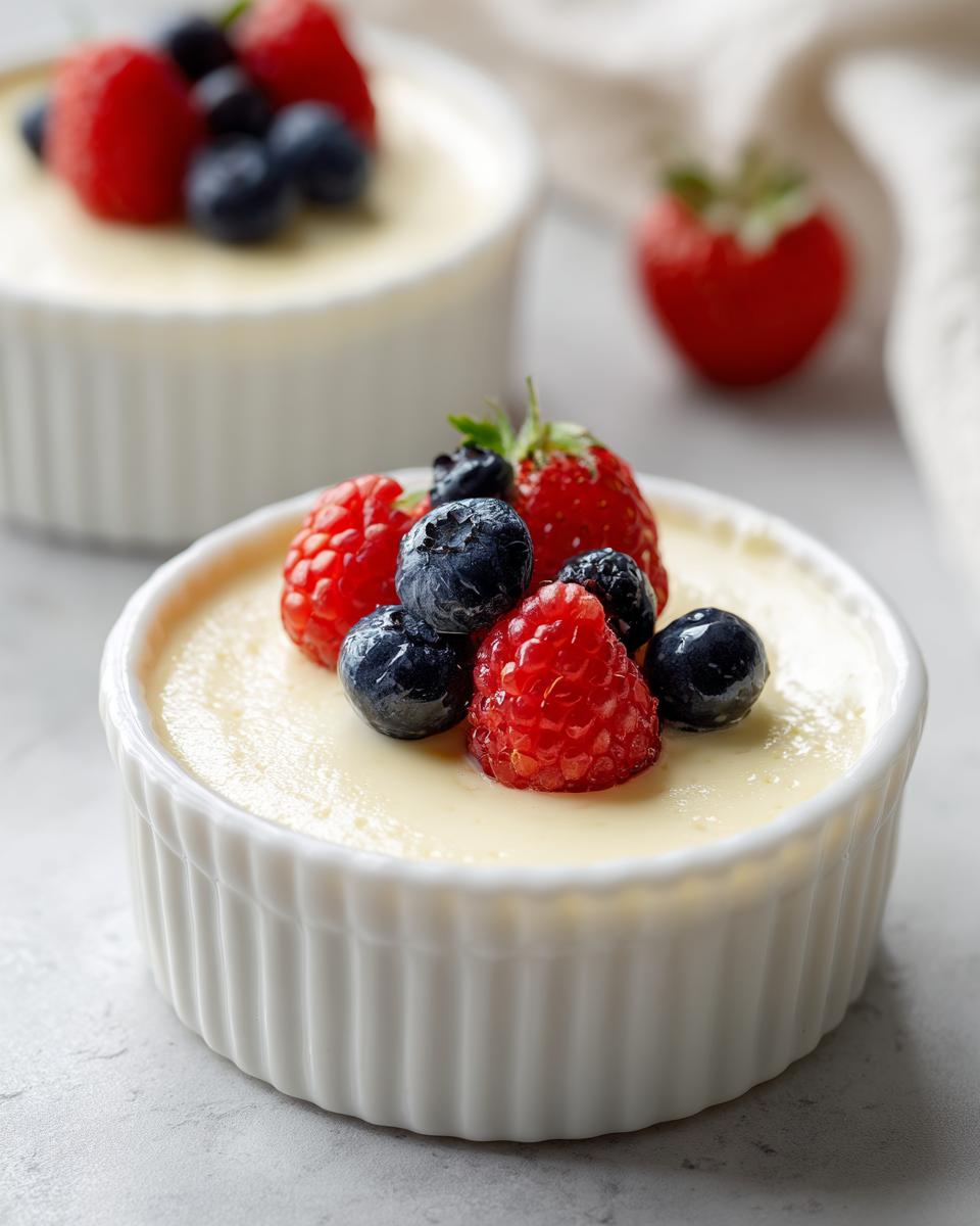 Chilled Vanilla Bean Panna Cotta with Fresh Berries