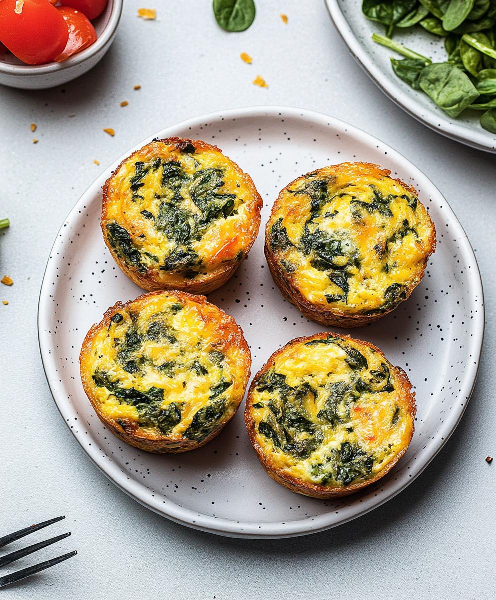 Herb-Infused Egg Muffins with Roasted Spinach