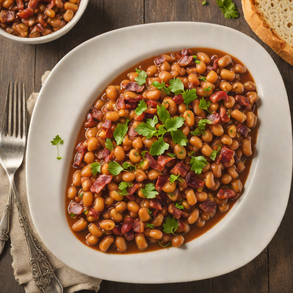 Slow-Cooked Baked Beans with Smoked Bacon