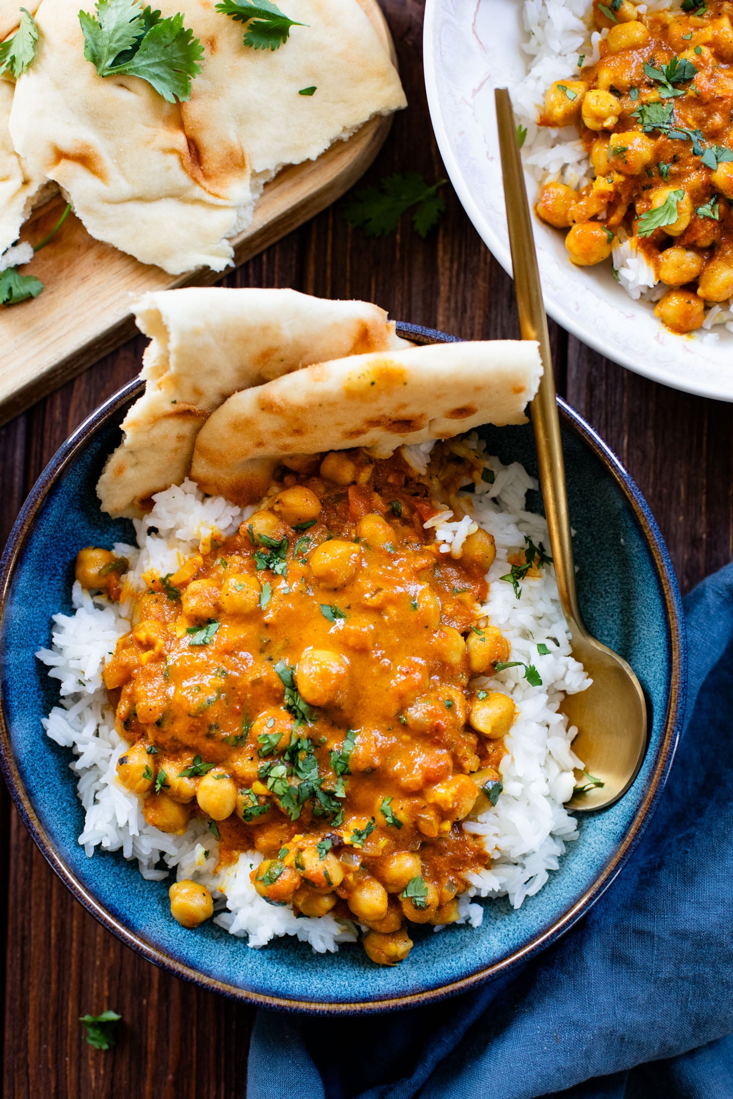One-Pan Coconut Curry Chickpeas with Sweet Potatoes