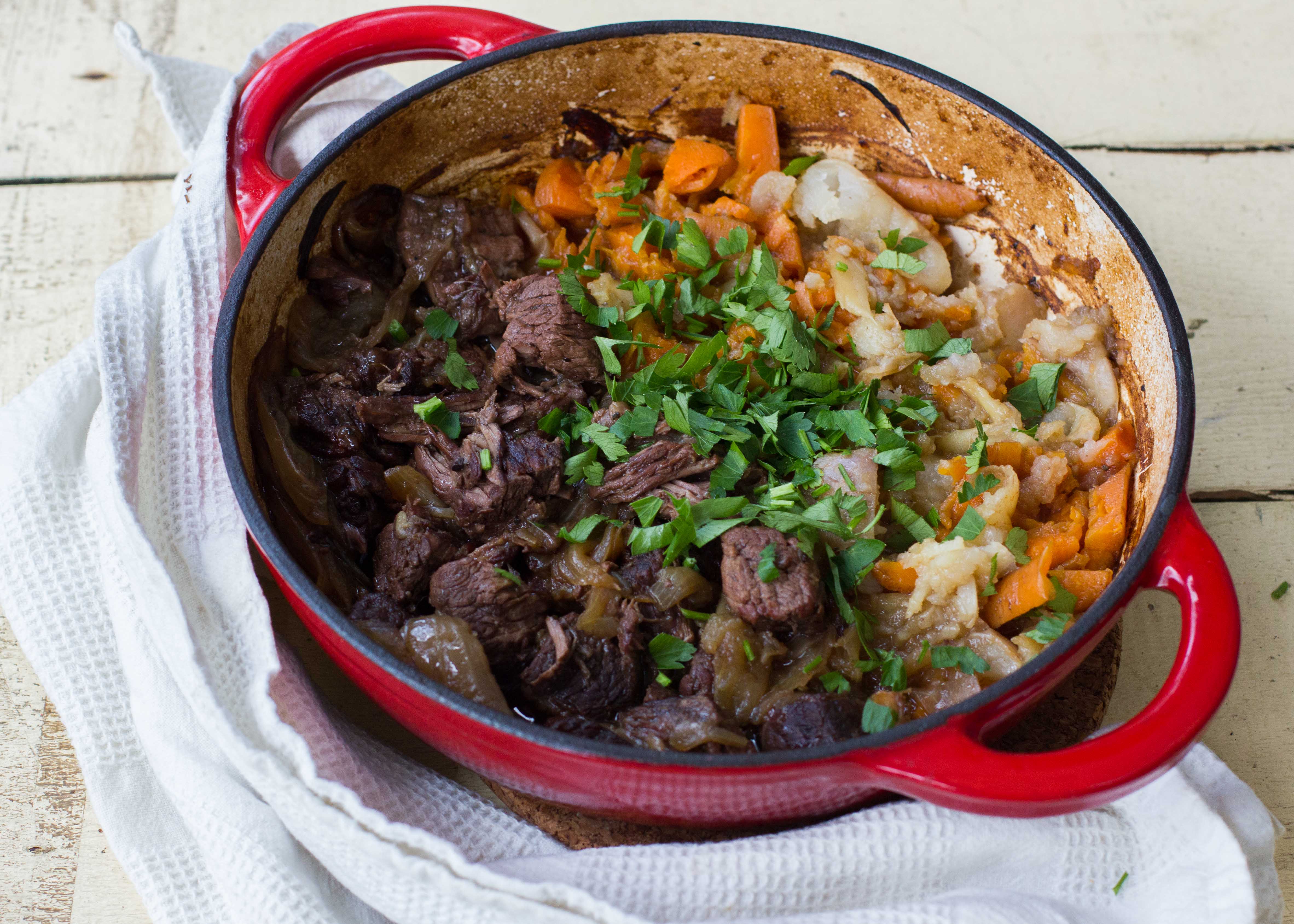 Slow-Cooked Beef and Root Vegetables