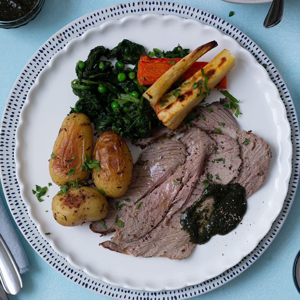 Herb-Roasted Leg of Lamb with Root Vegetables