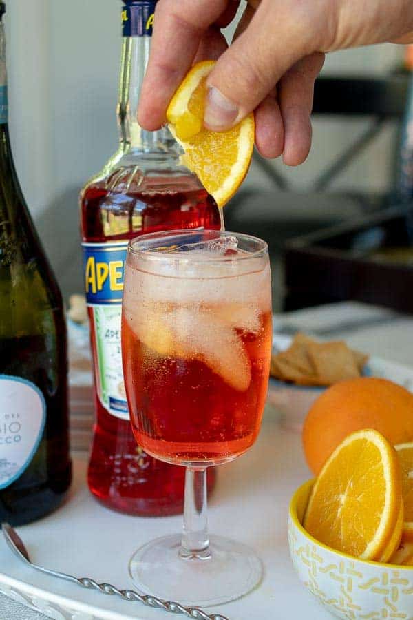 Orange-Squeezed Aperol Spritz with Fresh Juice