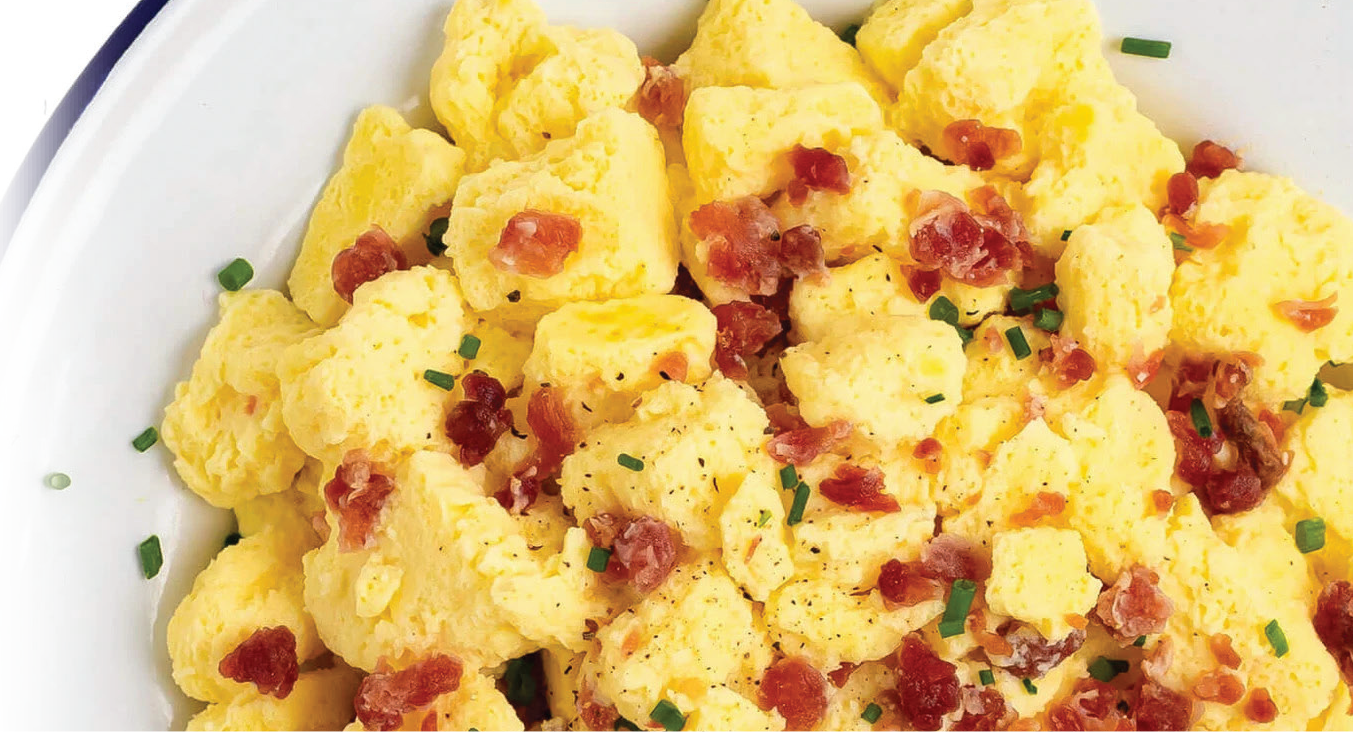Maple-Bacon Scrambled Eggs with Fresh Chives