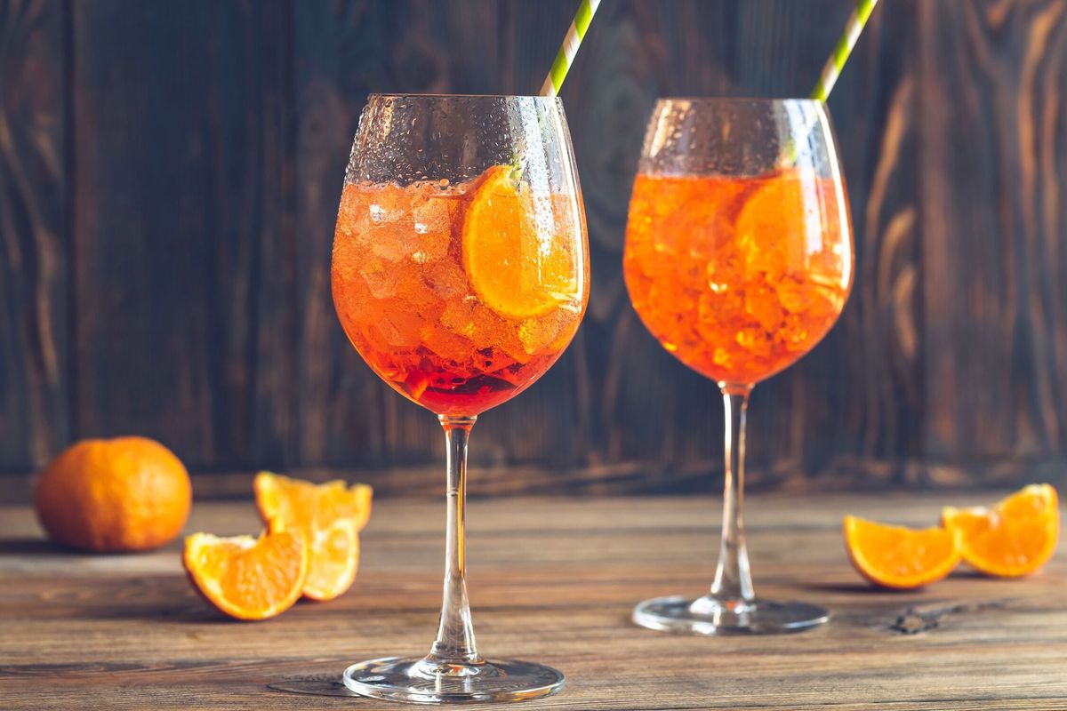 Simple Aperol Spritz with Sparkling Water