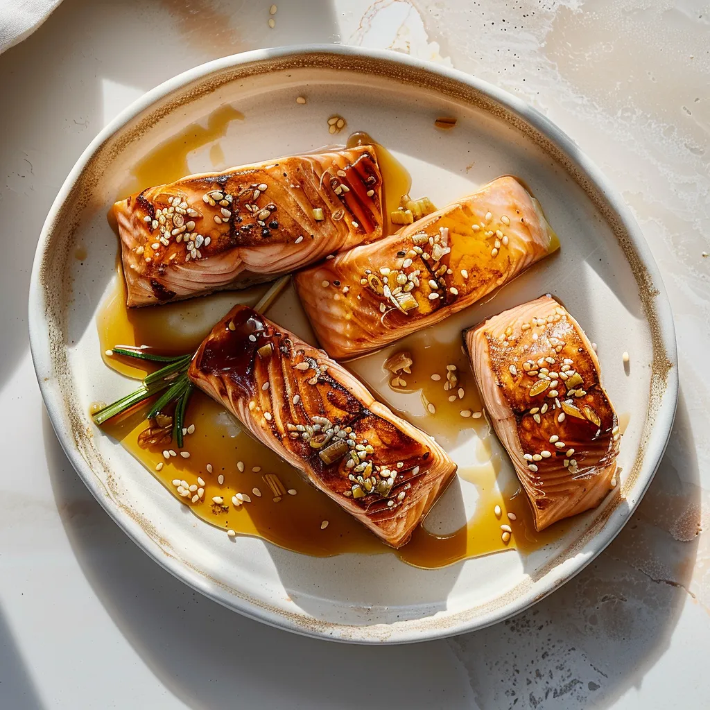Miso-Caramel Glazed Salmon with Sesame Greens