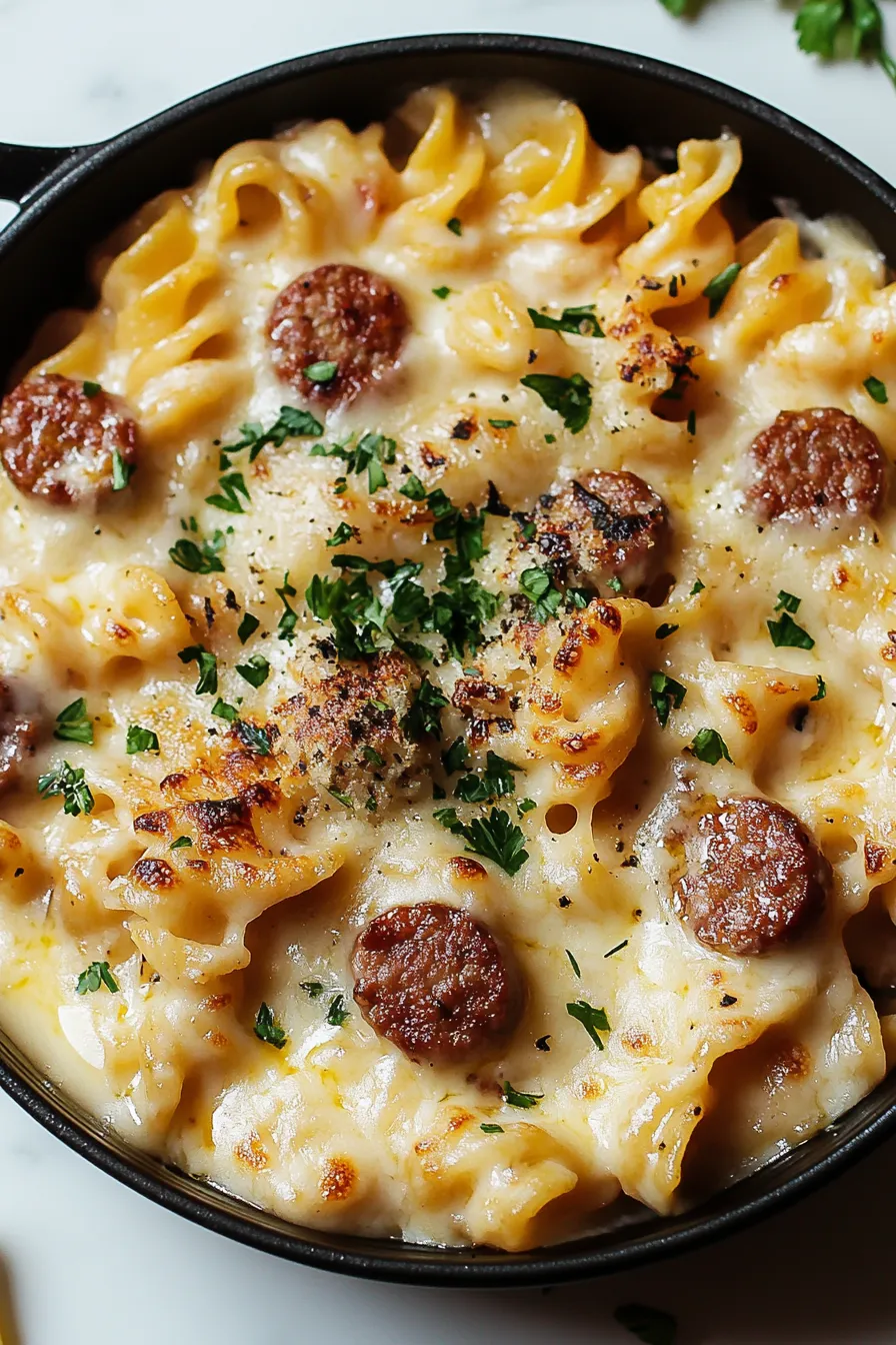 One-Pot Sausage and Pea Pasta with Lemon Zest
