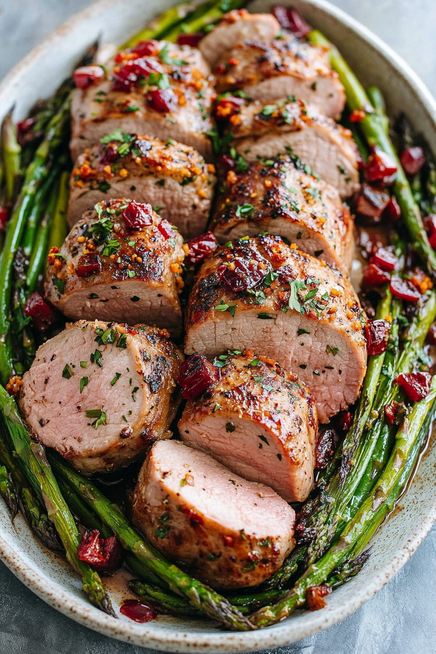 Lemon-Zested Pork Tenderloin with Asparagus and Dill