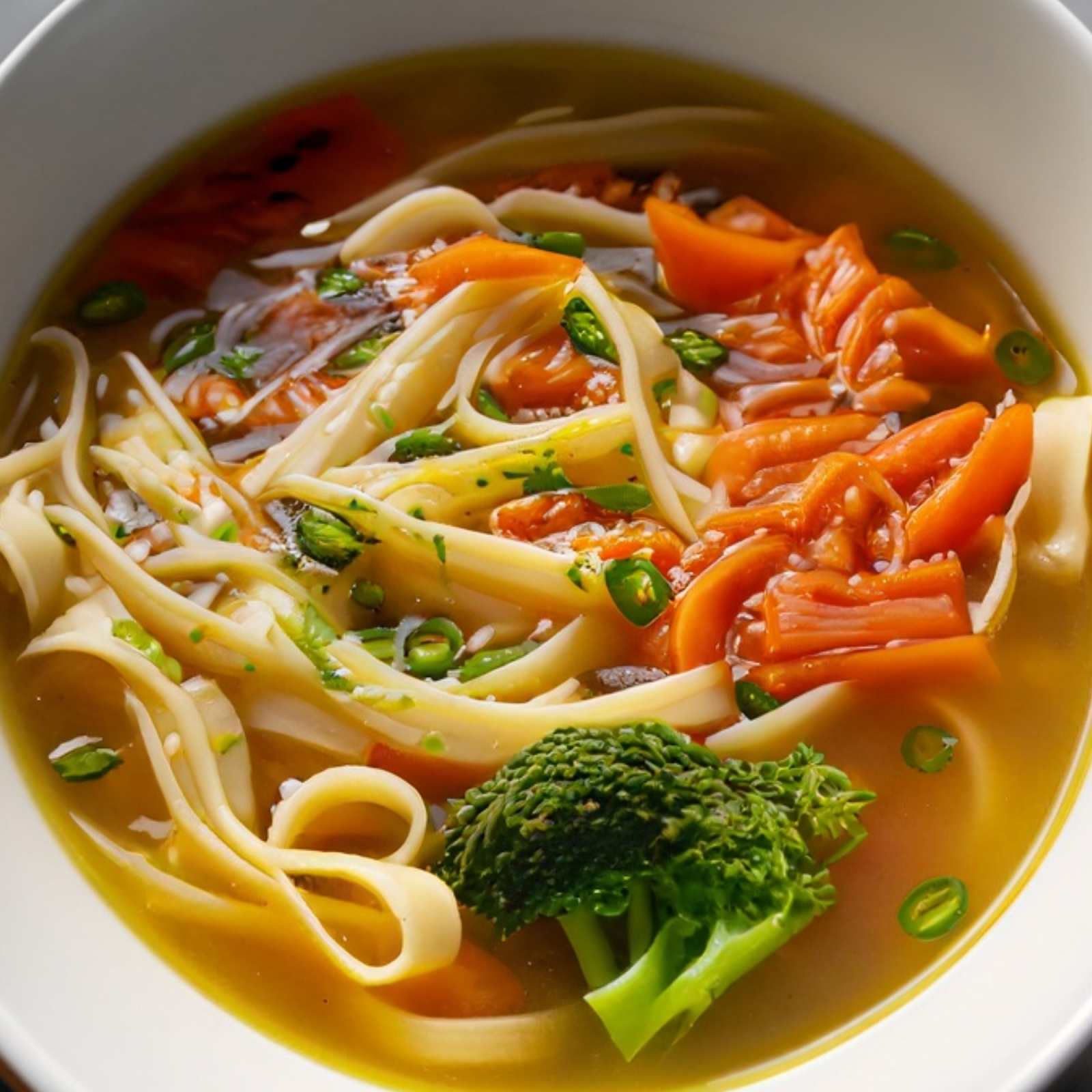 Light Tomato-Vegetable Noodle Soup