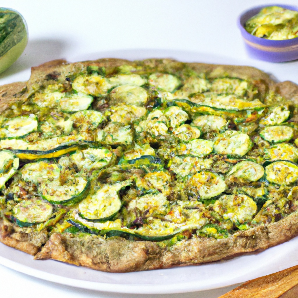 Zucchini Veggie Pizza with Sugar-Free Pesto