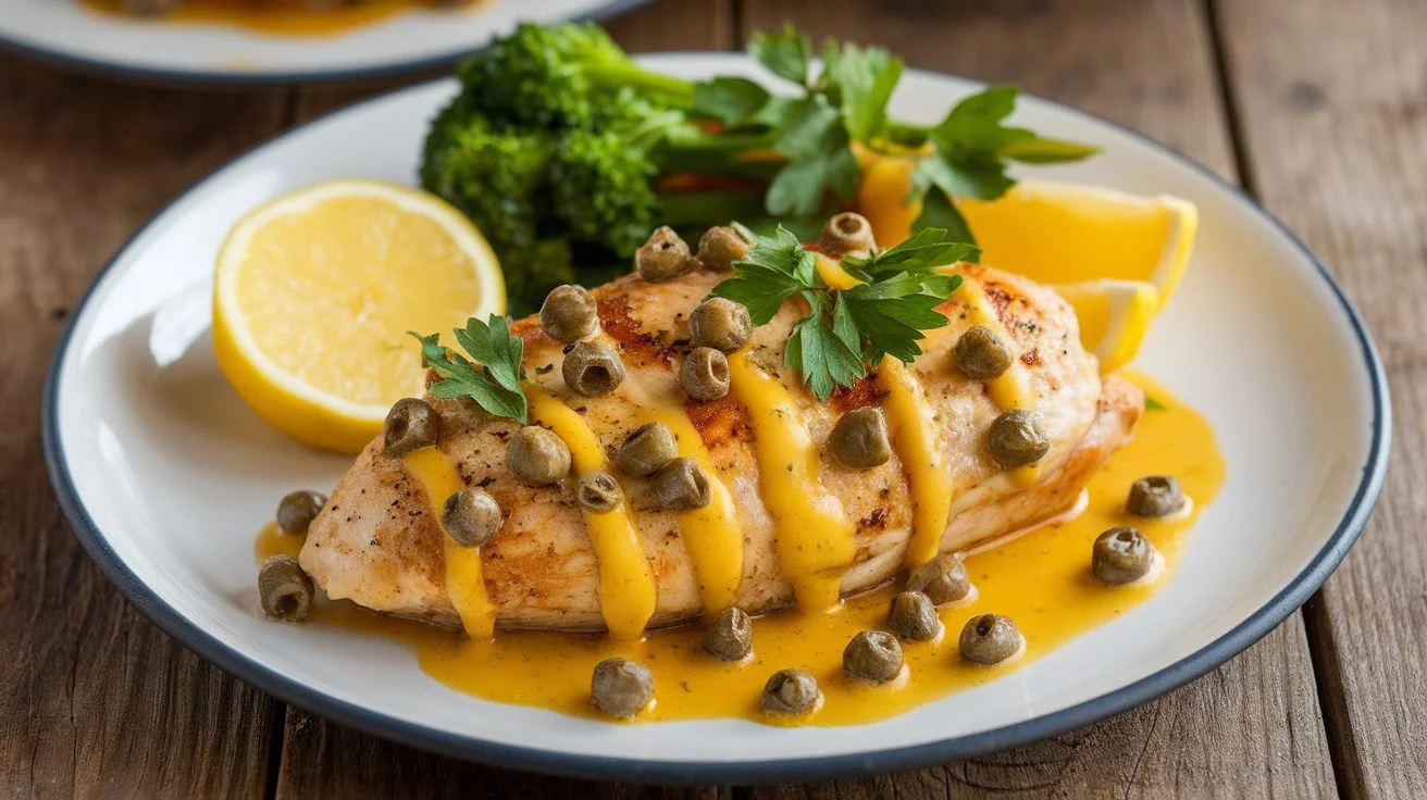 Herb-Infused Chicken Breast with Lemon-Caper Sauce