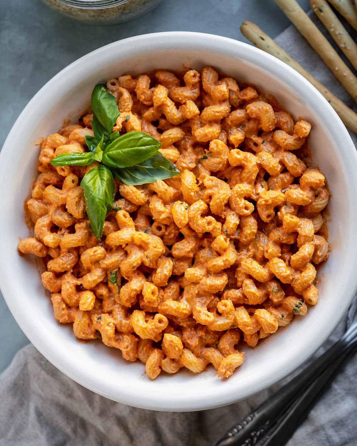 Sun-Dried Tomato and Roasted Red Pepper Pasta with Fresh Basil