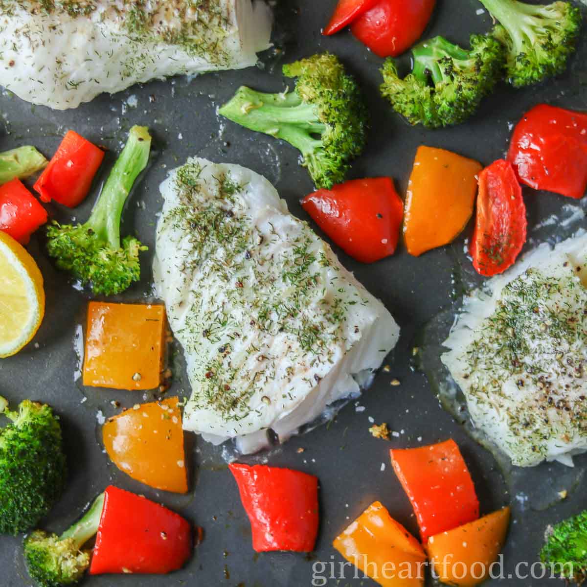 Lemon-Dill Baked Cod with Roasted Vegetables