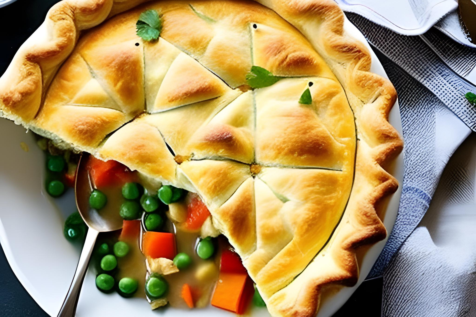 Herb-Infused Chicken Pot Pie with Flaky Pastry