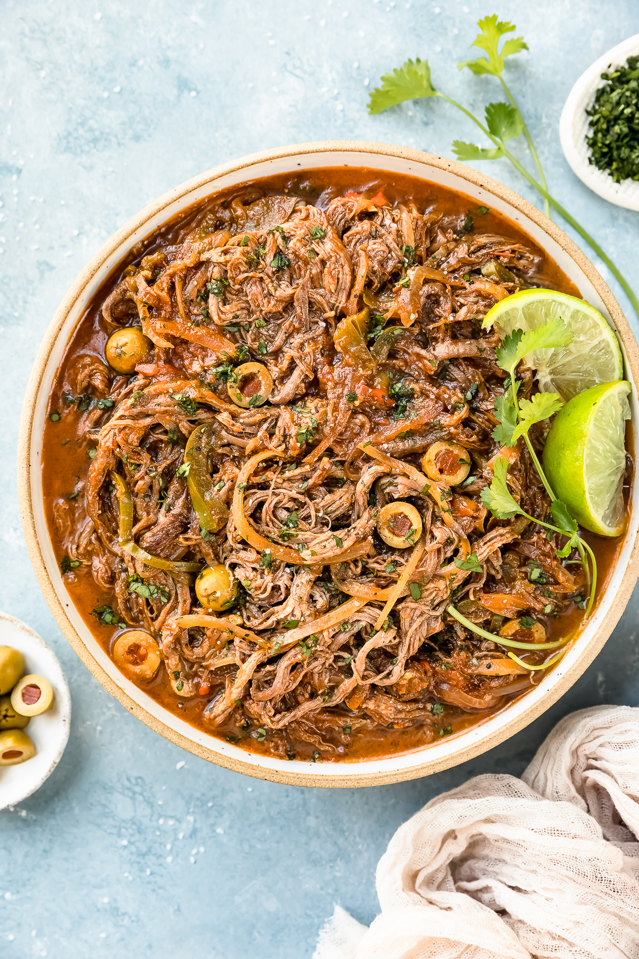 Slow Cooker Ropa Vieja with Tomato and Bell Peppers