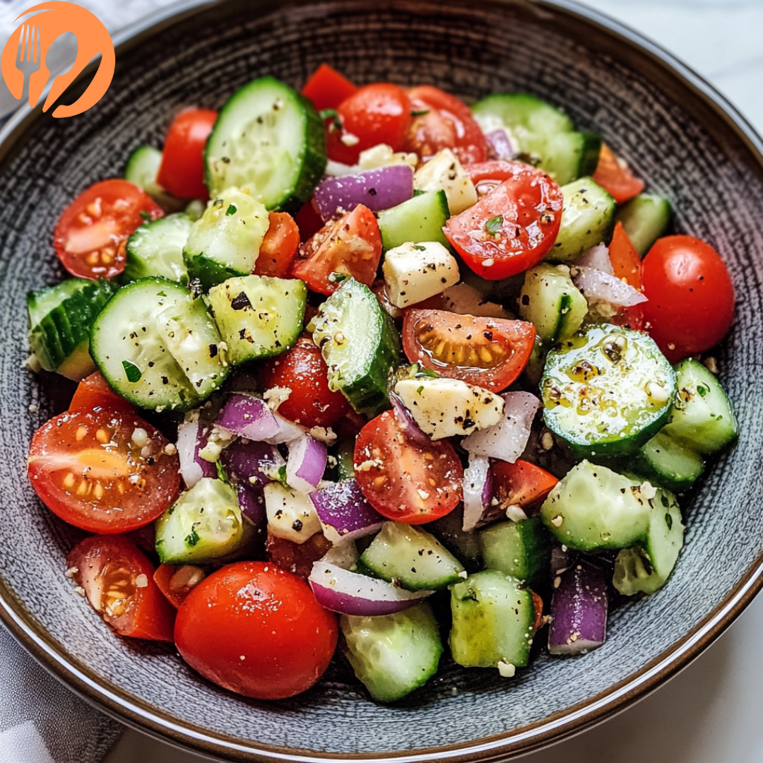 Greek Tomato and Cucumber Salad with Oregano
