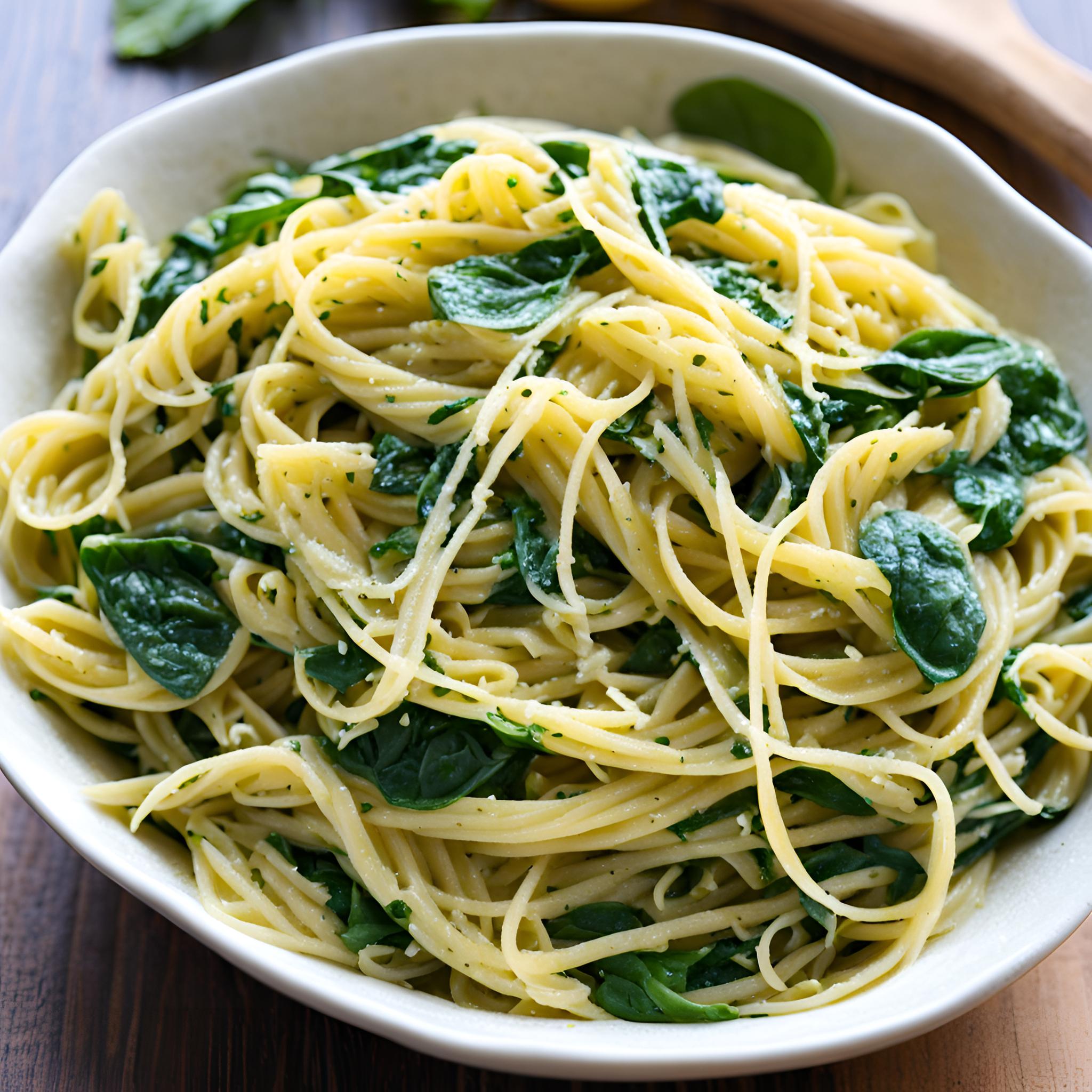 Lemon-Garlic Spinach Pasta