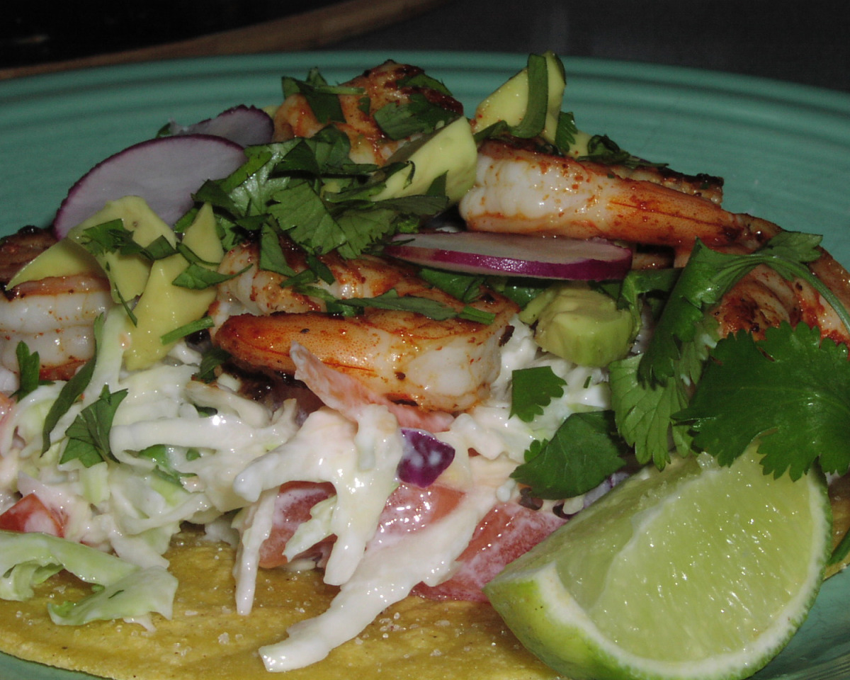 Chipotle-Smoked Shrimp Tostadas