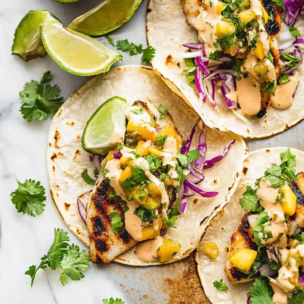 Grilled Fish Tacos with Matamoros Salsa