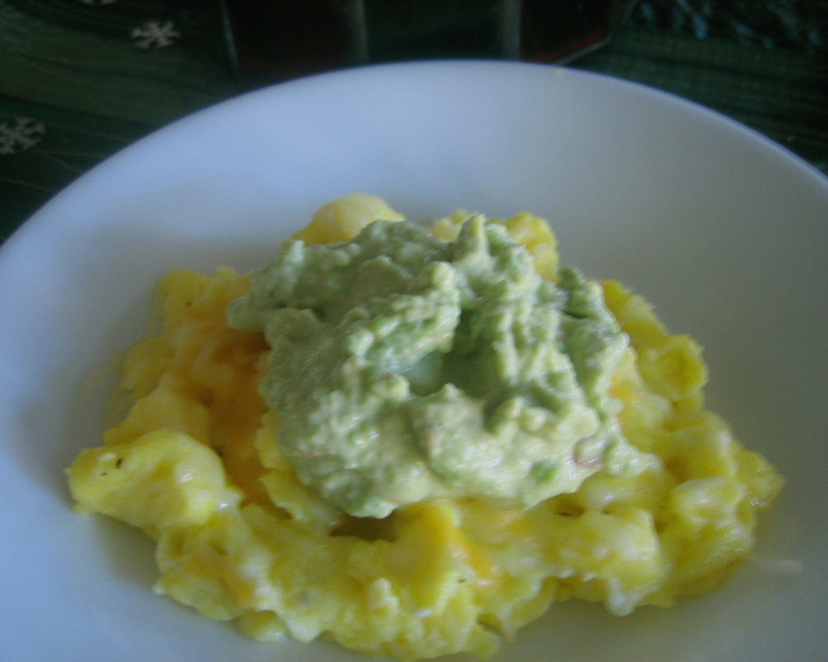Avocado-Chive Scramble with Soft-Boiled Eggs
