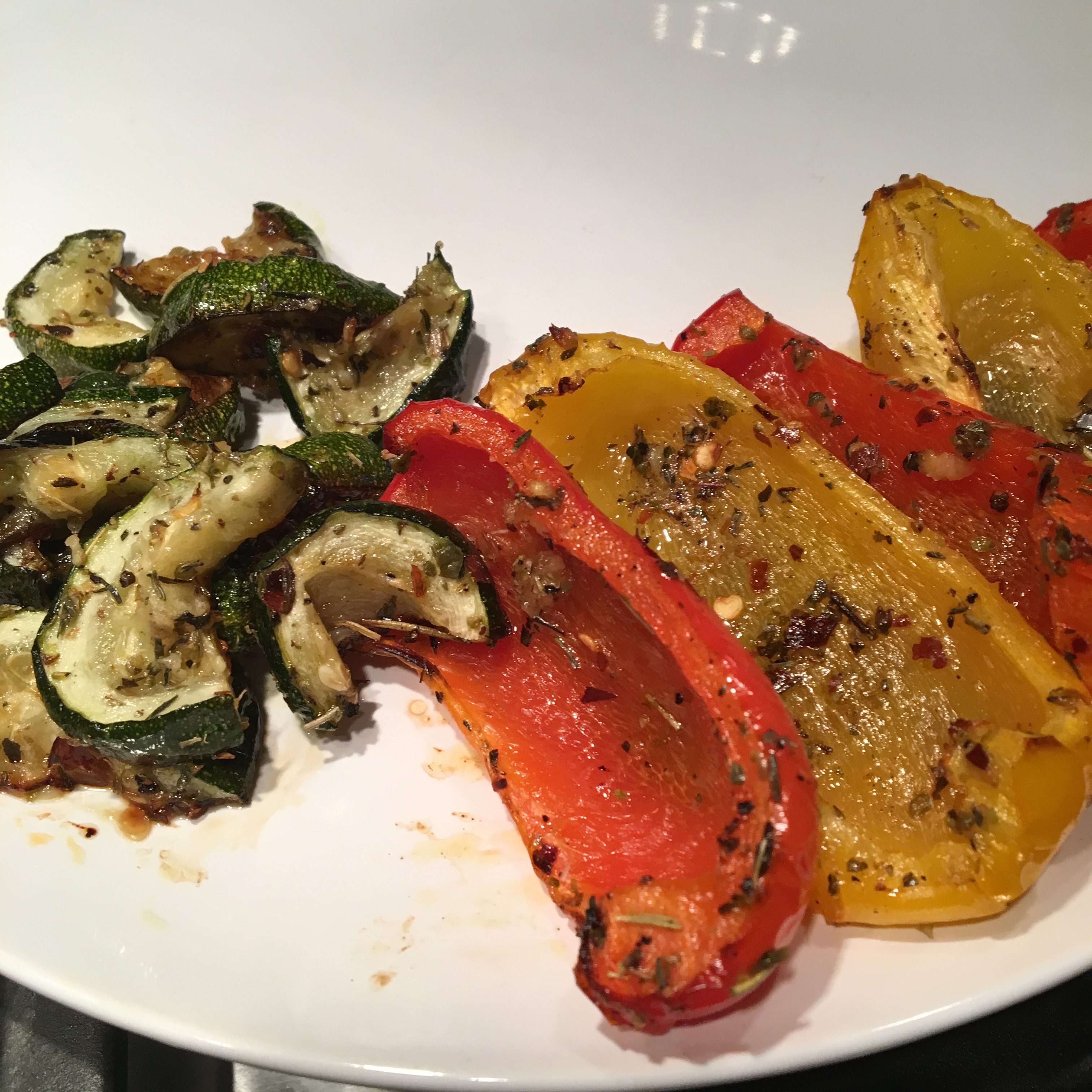 One-Pan Herb-Roasted Chicken with Zucchini and Bell Peppers