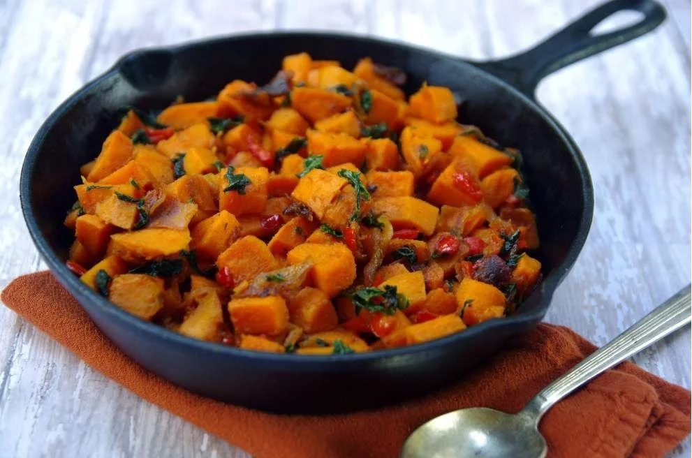 Sautéed Sweet Potato and Kale Hash