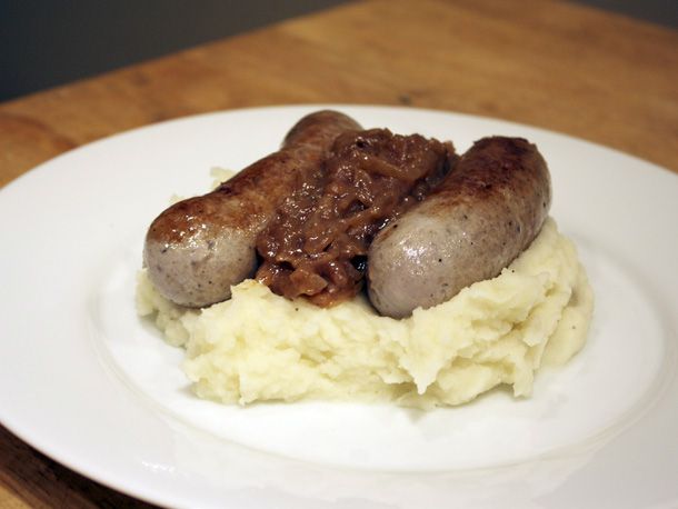 Traditional Bangers and Mash with Onion Gravy