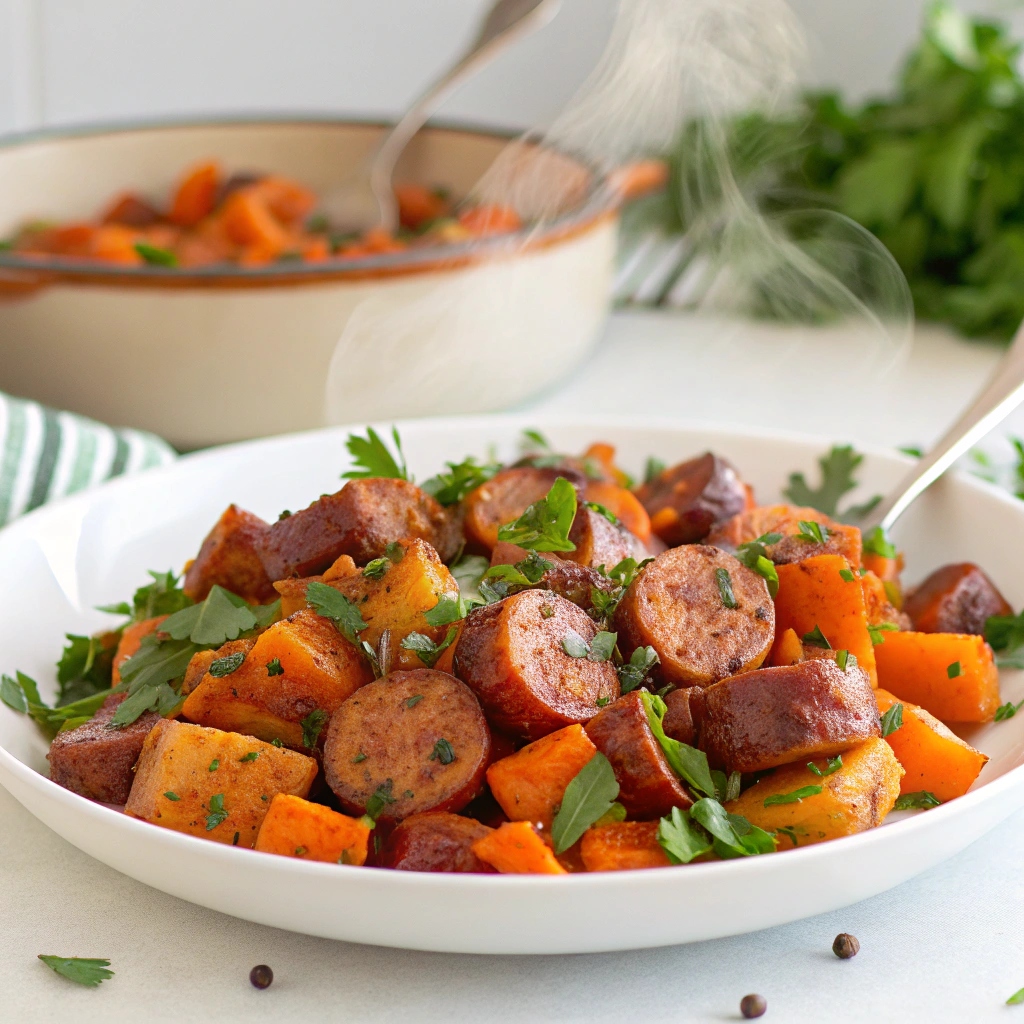 Sautéed Sweet Potato and Sausage Hash